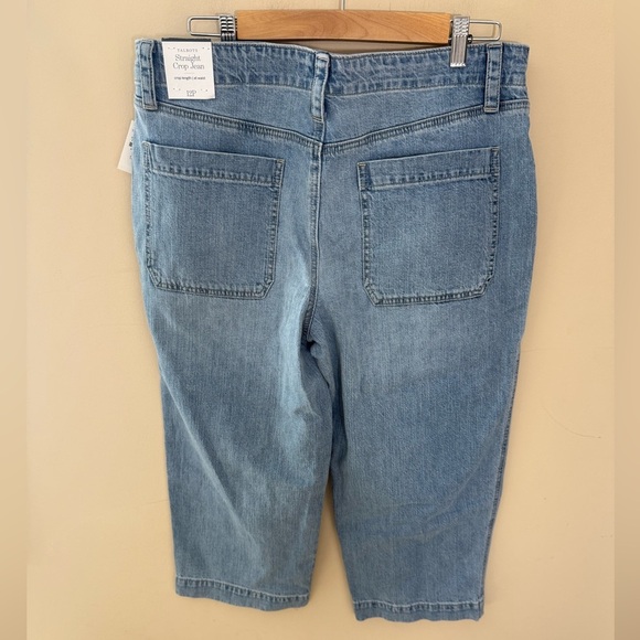 Talbots jeans Straight Crop denim Milania wash size 12 P - Picture 5 of 8